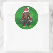 Cute Holiday Mastodon Classic Round Sticker (Tas)
