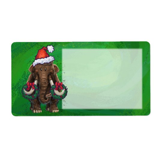 Cute Holiday Mastodon Label (Voorkant)