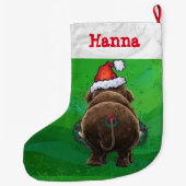 Cute Holiday Mastodon Large Kerststop Grote Kerstsok (Achterkant)