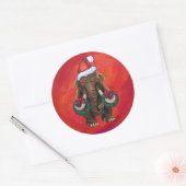 Cute Holiday Mastodon Ronde Sticker (Envelop)