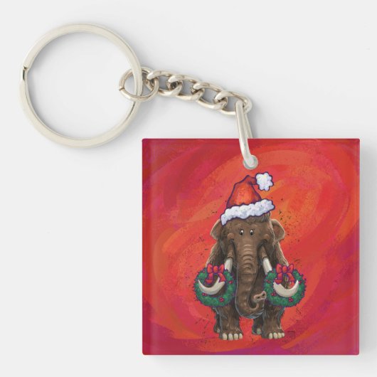 Cute Holiday Mastodon Sleutelhanger (Voorkant)
