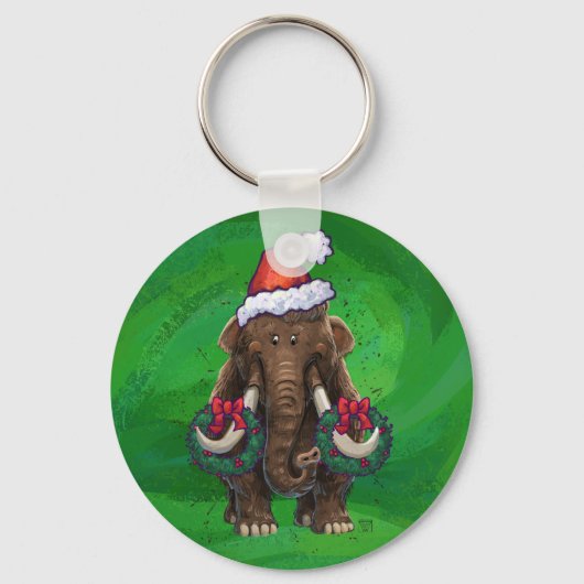 Cute Holiday Mastodon Sleutelhanger (Voorkant)