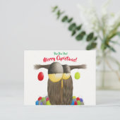 Cute Holiday Owl Briefkaart (Staand voorkant)