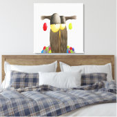 Cute Holiday Owl Canvas Afdruk (Insitu (Slaapkamer))