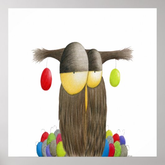 Cute Holiday Owl Poster (Voorkant)