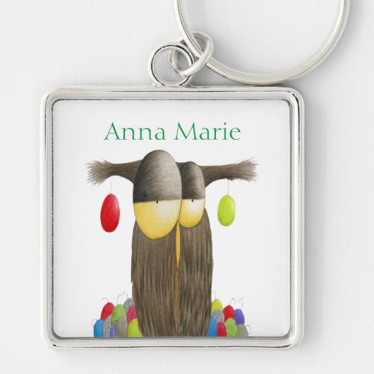 Cute Holiday Owl Sleutelhanger (Voorkant)