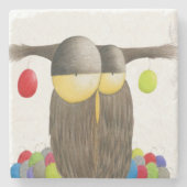 Cute Holiday Owl Stenen Onderzetter (Voorkant)