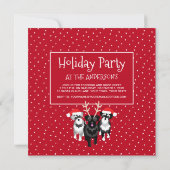 Cute Holiday Party Invitations with Schnauzers (Achterkant)