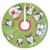Cute Holiday Penguins Festive kerstboomrok Kerstboom Rok (Voorkant)