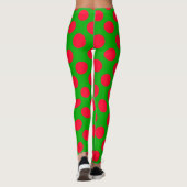 Cute Holiday Red Green Polka Dot kerst Legging (Achterkant)