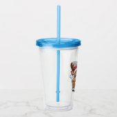 Cute Holiday Reindeer & Snowman Acryl Drinkbeker (Rechts)