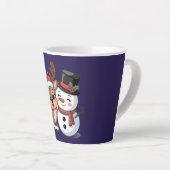 Cute Holiday Reindeer & Snowman Latte Mok (Rechterhoek)