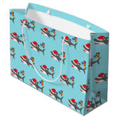 Cute Holiday Shark Gift Bag Groot Cadeauzakje (Achterkant Gekanteld)