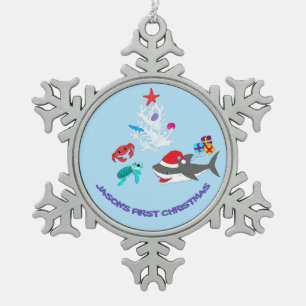 Cute Holiday Shark Ornament