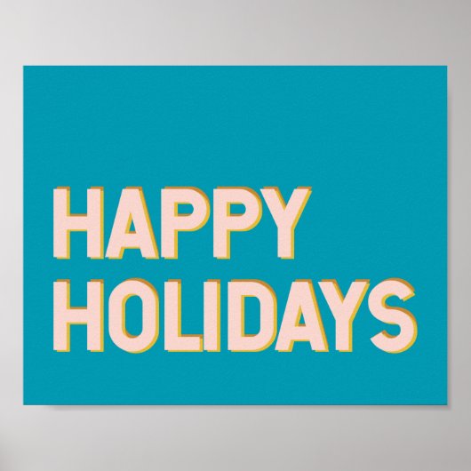 Cute Holiday Simple Typography Pink and Blue Poster (Voorkant)