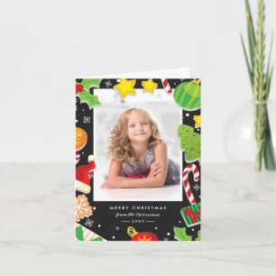 Cute Holly Berry Merry Lijst met kerstfoto's Feestdagen Kaart