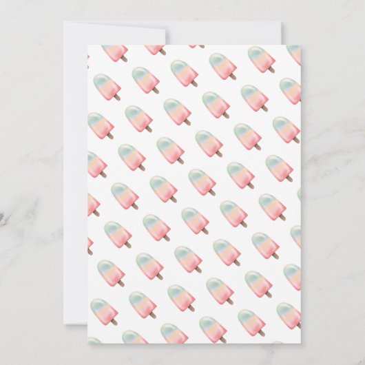 Cute holographic ice gradient Summer party Kaart (Achterkant)