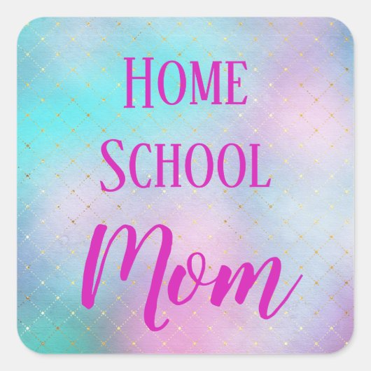 Cute Home School Mam Ombre Vierkante Sticker (Voorkant)