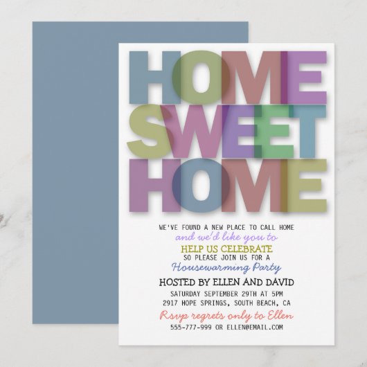 Cute Home Sweet Home Accueil Ménage Invitations (Devant / Derrière)