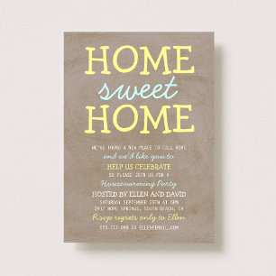 Cute Home Sweet Home Housewarming Invitations Kaart