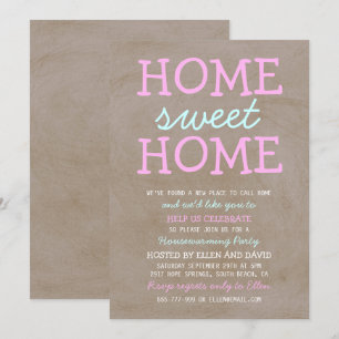 Cute Home Sweet Home Housewarming Invitations Kaart
