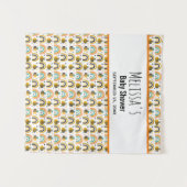 Cute Hommels en Regenbogen Patroon Baby Shower Wandkleed (Voorkant (horizontaal))