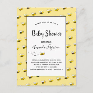 Cute hommels gele baby shower briefkaart