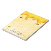 Cute hommels honingraathoning druppelmonogram notitieblok (Gedraaid)