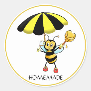Cute Hommeltje Bijenhoning Ambachtelijk Ronde Sticker