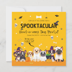 Cute Hond Halloween Feest Huisdierkostuum Howl-o Kaart