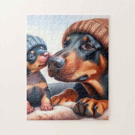 Cute Hond Jigsaw Puzzel — Kerstcadeau (Verticaal)