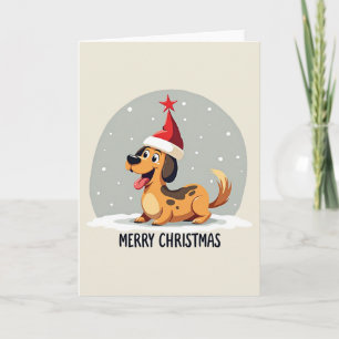 Cute Hond Kerstkaart Kaart