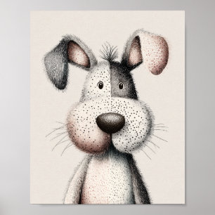 Cute Hond Kinderkamer Muur Kunst Poster