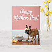 Cute Hond Moederdag Kaart (Gele Bloem)
