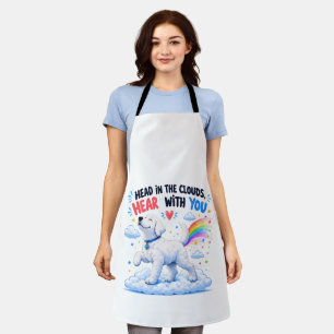Cute Hond Ontwerp met Hoofd in de Wolken Schort