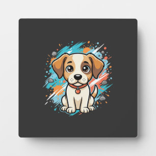Cute Hond Paint Splash Vector Kunst_1 Fotoplaat