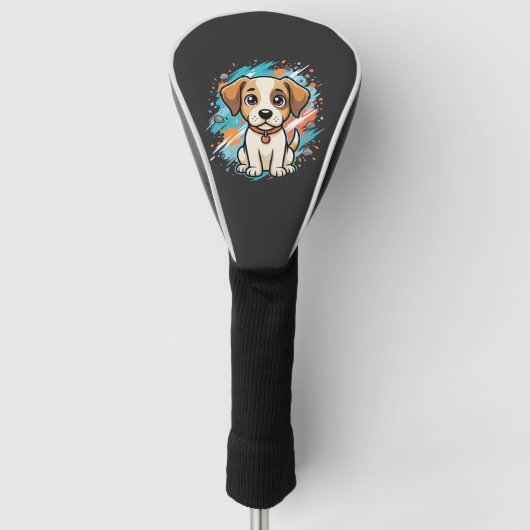 Cute Hond Paint Splash Vector Kunst_1 Golfheadcover (Voorkant)