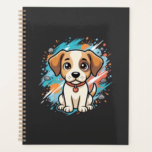 Cute Hond Paint Splash Vector Kunst_1 Planner (Voorkant)