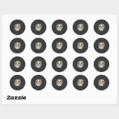 Cute Hond Paint Splash Vector Kunst_1 Ronde Sticker (Vel)