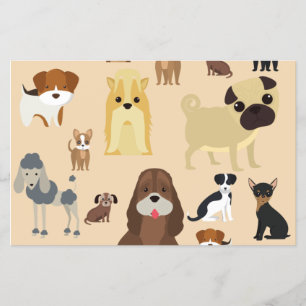 Cute hondenpatroon ontwerp voor hondenliefhebbers- flyer