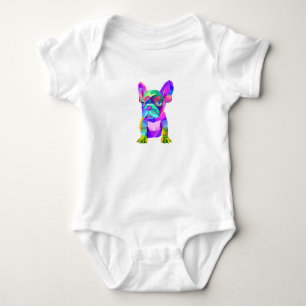 Cute Hondenras, gekleurde Bulldog Franse Gift Romper