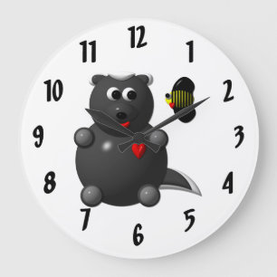 Cute Honey Badger with Bee Clock Grote Klok