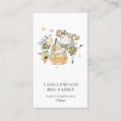 Cute Honey Bee Apiary Beekeeper Honey Products Visitekaartje (Voorkant)