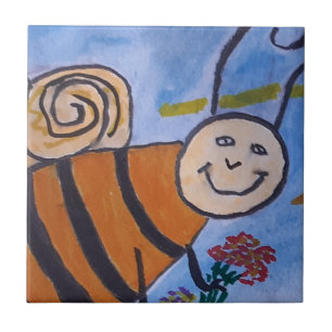 Cute Honey Bee Ceramic Tile Tegeltje