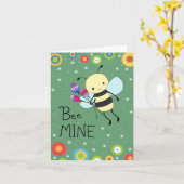Cute Honey Bee Easy Custom Message Valentines day Kaart (Gele Bloem)