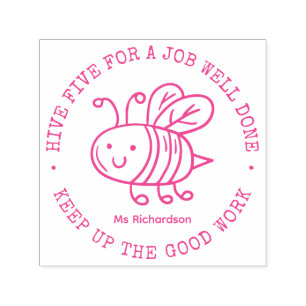 Cute Honey Bee Job Goed gedaan Onderwijsverkrijger Zelfinktende Stempel