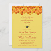 Cute Honey Bee Theme Baby shower Invitation (Devant)