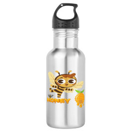 Cute Honey Bee with Dripping Honey Typography Desi Waterfles