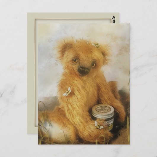 Cute Honey Beer Teddy Briefkaart (Voorkant / Achterkant)