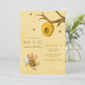 Cute Honey Oear Bumble Bee Baby shower Invitation (Debout devant)
